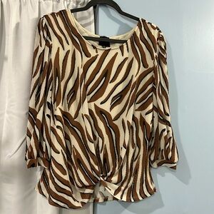 Cute brown and cream zebra striped top